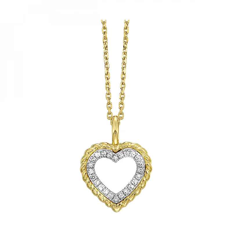 Pure stone necklaces-14K Yellow Gold 1/20cttw Diamond Heart Pendant