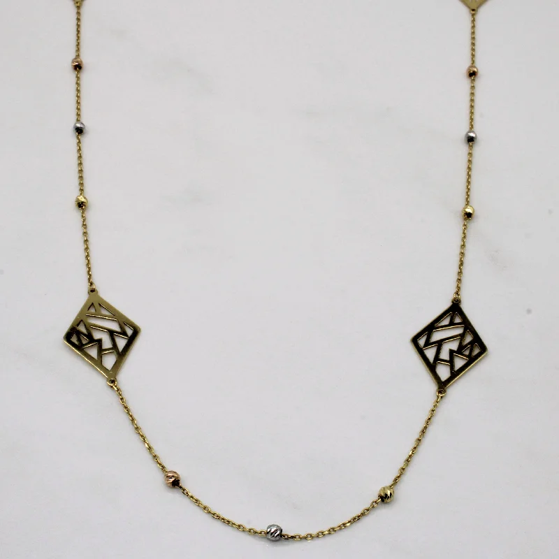 Stamped initial necklaces-18k Tri Tone Gold Necklace | 26" |