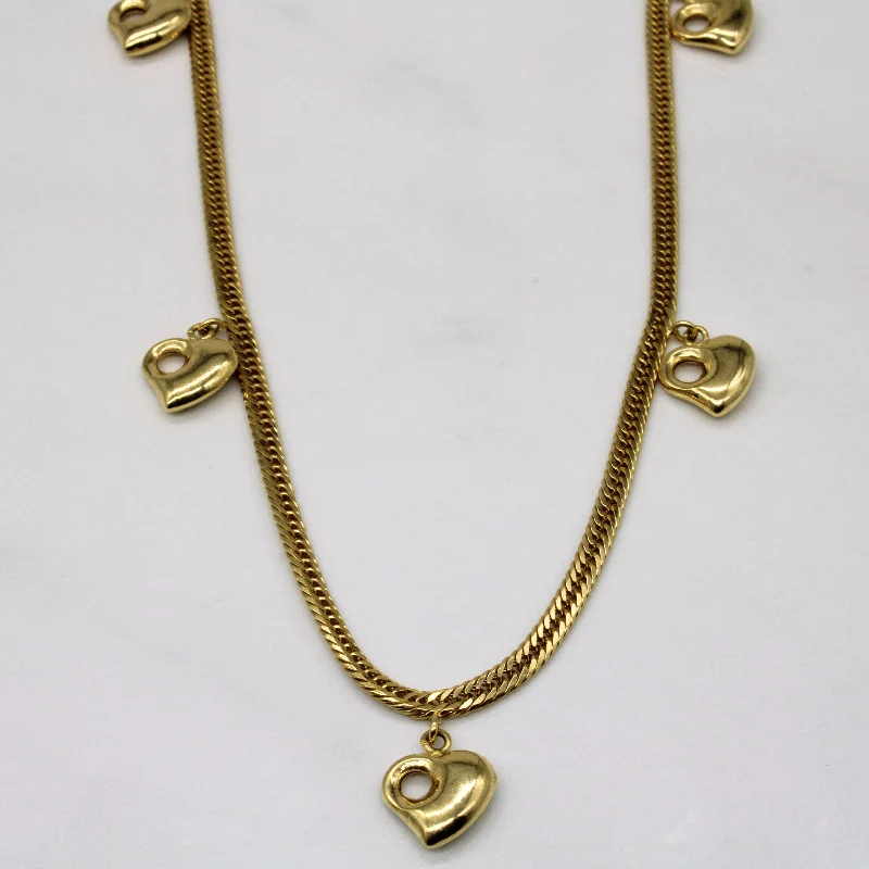 Bright crystal necklaces-18k Yellow Gold Heart Charm Necklace | 18" |