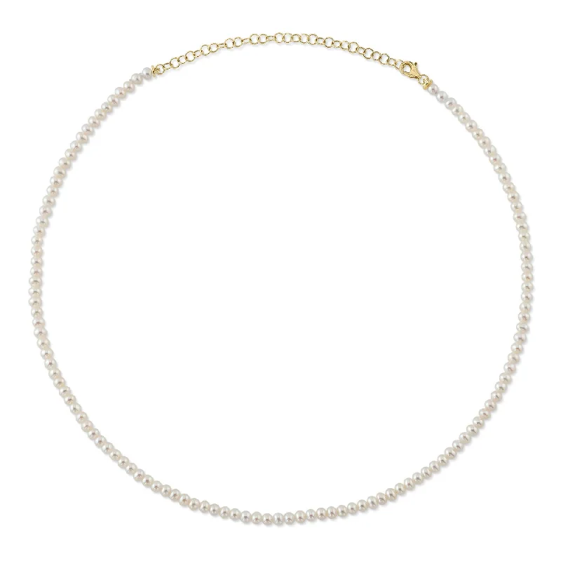 Thai style necklaces-CULTURED PEARL TENNIS NECKLACE