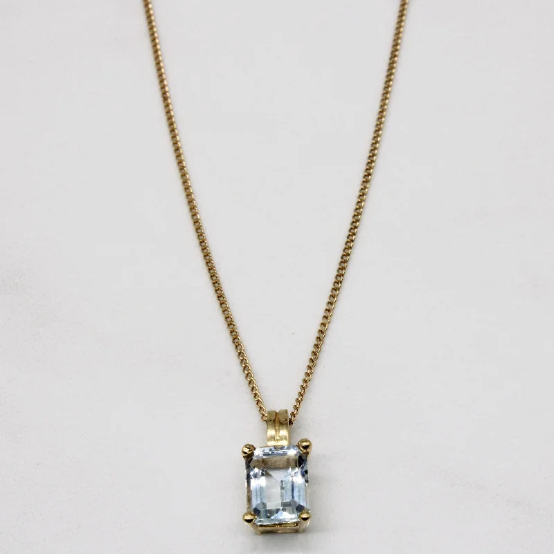 Polished name necklaces-Aquamarine Pendant & Necklace | 1.50ct | 16" |