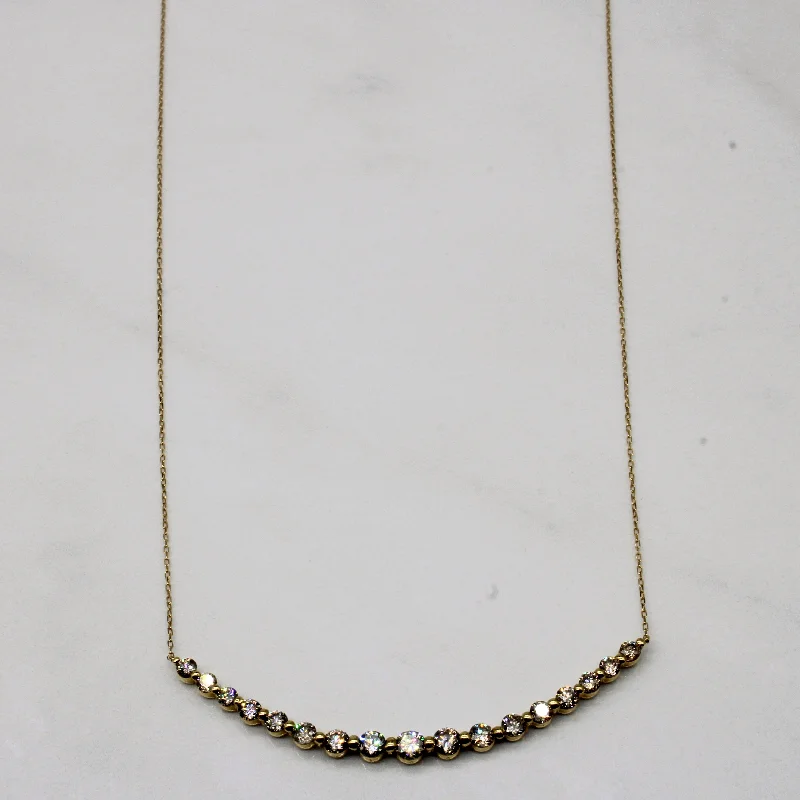 Neat-line necklaces-Diamond Scoop Pendant Necklace | 1.00ctw | 19" |