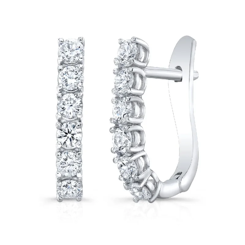 Fine heart earrings-1 Carat Natural Diamond Hoop Earrings