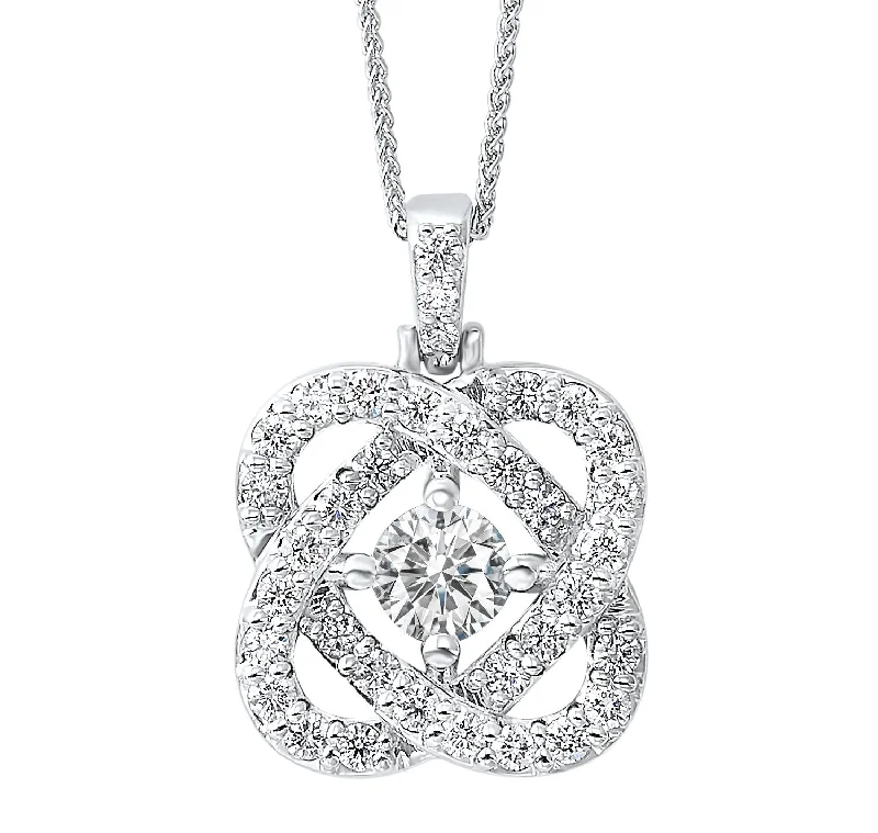 Nova star necklaces-Love's Crossing Diamond Necklace 1 Cttw 14K White Gold