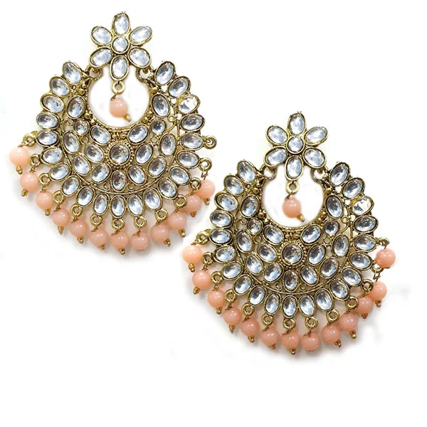 Pink gold earrings-Traditional Marriage Party Bridal Earring Bold Large and Heavy Eye Catching