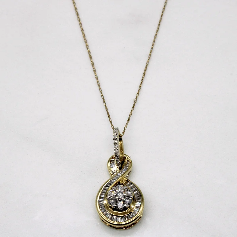 Oval drop necklaces-Diamond Pendant & Necklace | 0.51ctw | 20" |