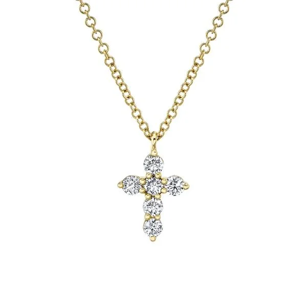 Stacked chain necklaces-Diamond Cross Necklace