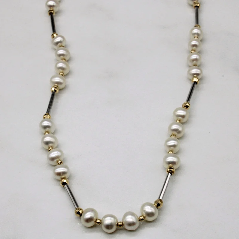 Birch wood necklaces-Pearl Necklace | 17" |