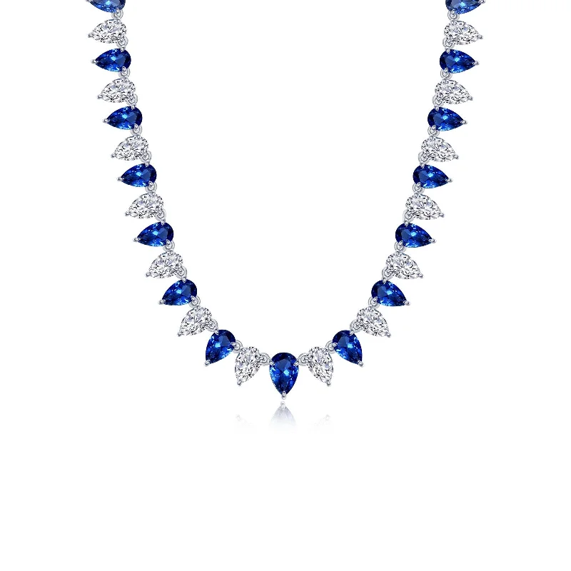 Thai style necklaces-Lafonn Kaleidoscope Sapphire Necklace SYN029SP16