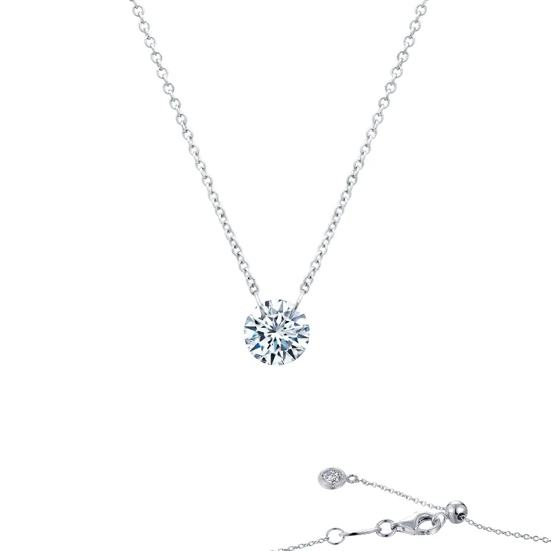 Polished name necklaces-Lafonn Lassaire In Motion Round Diamond Necklace N0090CLP18