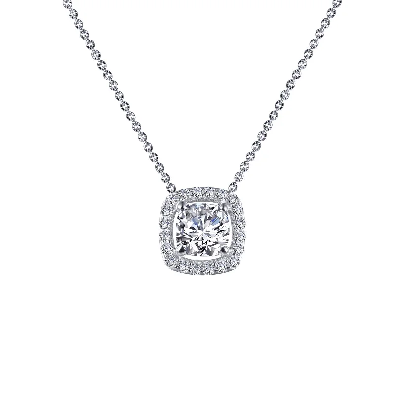 Bold gem necklaces-Lafonn Classic Cushion Diamond Necklace N0100CLP18