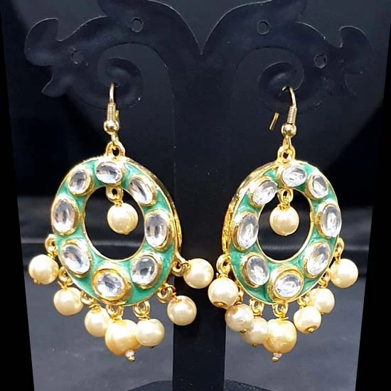 Bright star earrings-Kundan Earrings Fashion Jewellery