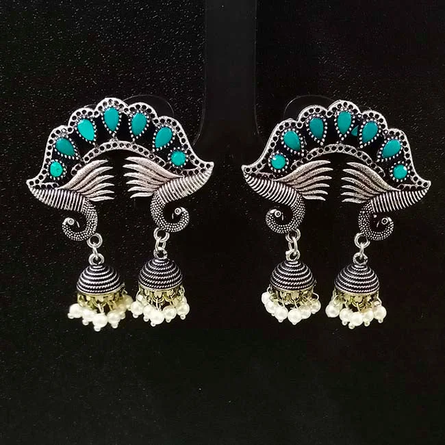 Turquoise drop earrings-45-50 mm Earrings (Handmade) Alluring designs, Brass work,sold by per pair pack (limited Edition)