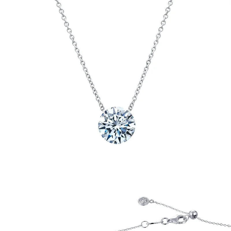 Wave design necklaces-Lafonn Lassaire In Motion Round Diamond Necklace N0070CLP18