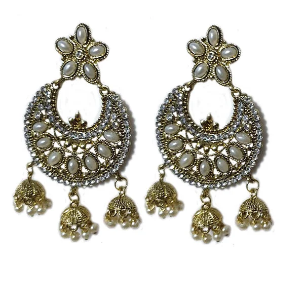 Shiny art earrings-Traditional Marriage Party Bridal Earring Bold Large and Heavy Eye Catching