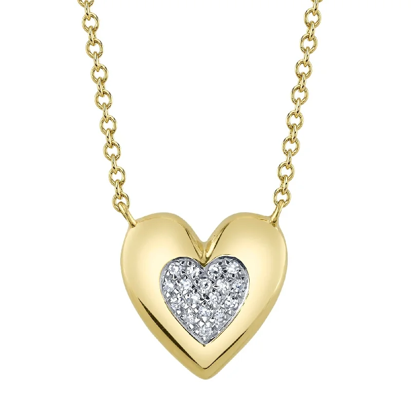 Crystal braid necklaces-0.04CT DIAMOND HEART NECKLACE