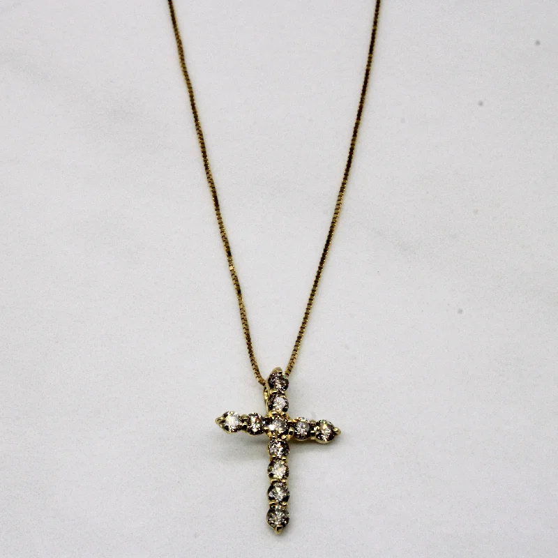 Burnished bronze necklaces-Diamond Cross Pendant & Necklace | 0.50ctw | 16" |