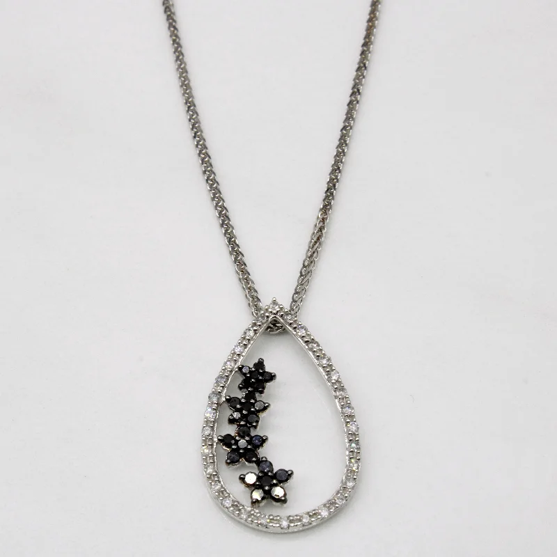 Nova star necklaces-Black & White Diamond Drop Necklace | 0.26ctw | 18" |