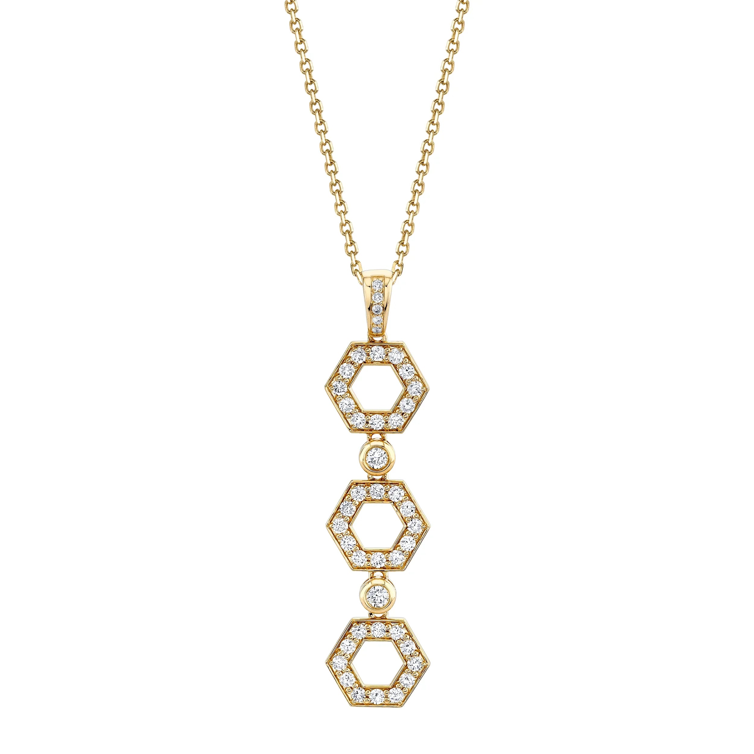 Joy charm necklaces-Pavé Hex Infinity Pendant P506