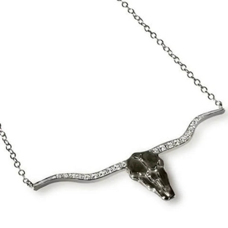 Broad collar necklaces-Diamond Longhorn Necklace