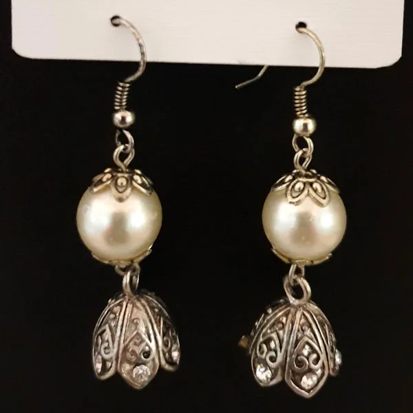 Flat drop earrings-14-49 mm Long Silver Matt Finish Designer Earrings Sold by per pair Pack, premium look