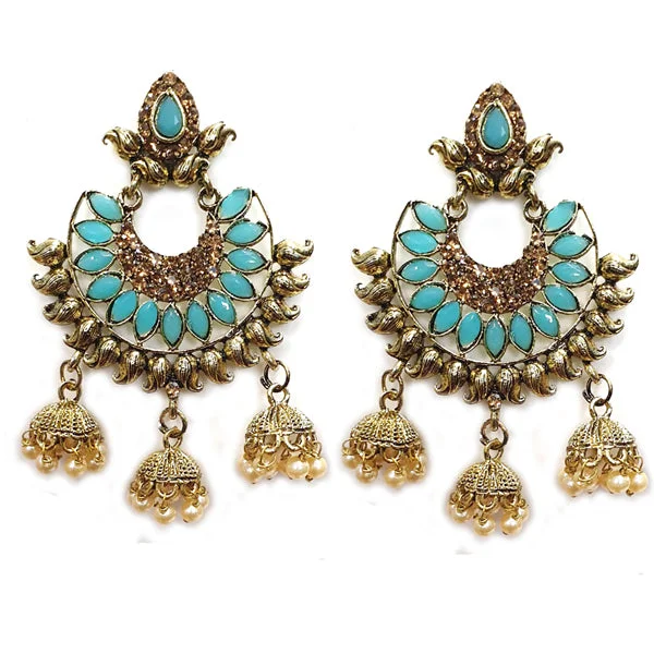 Fine threader earrings-Traditional Marriage Party Bridal Earring Bold Large and Heavy Eye Catching