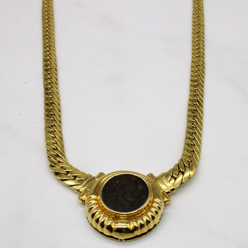 Tie-style necklaces-18k Yellow Gold Copper Coin Pendant Necklace | 17" |