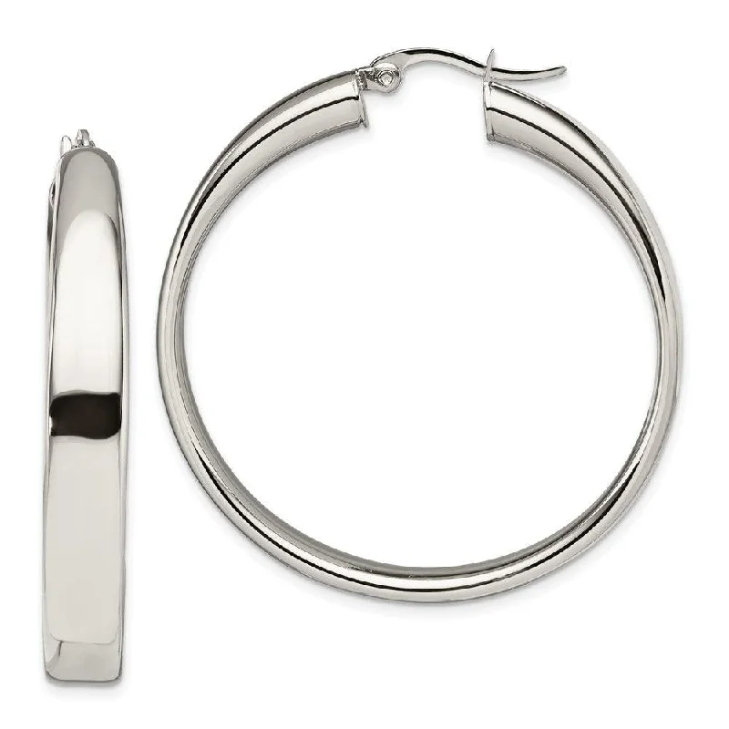 Layered metal earrings-Stainless Steel Polished 6.75mm Hoop Earrings