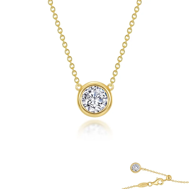 Vivid druzy necklaces-Lafonn Classic Round Diamond Necklace N0294CLG16