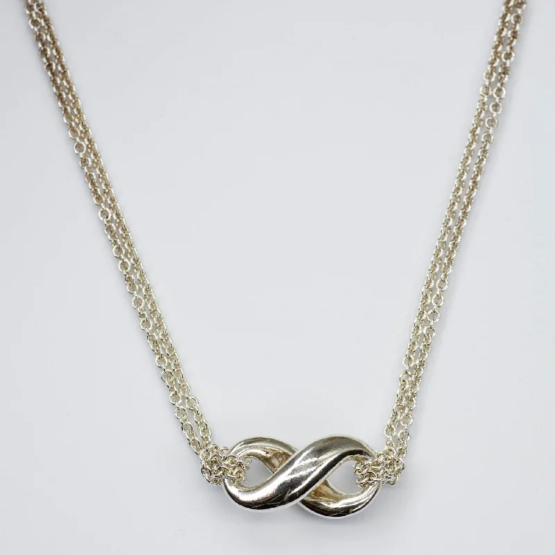 Rope braid necklaces-'Tiffany & Co.' Silver 925 Infinity Necklace | 16" |