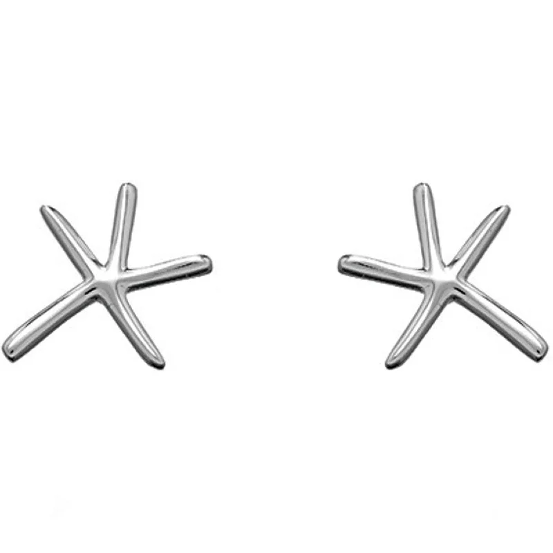 Nomad braid earrings-Classic Women's Earrings - Sterling Silver Flat Starfish Post Back Closure | A-1694