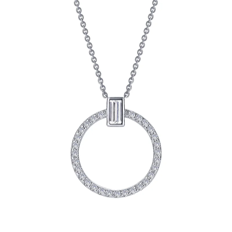 Knotted link necklaces-Lafonn Classic Baguette Diamond Necklace N0184CLP20