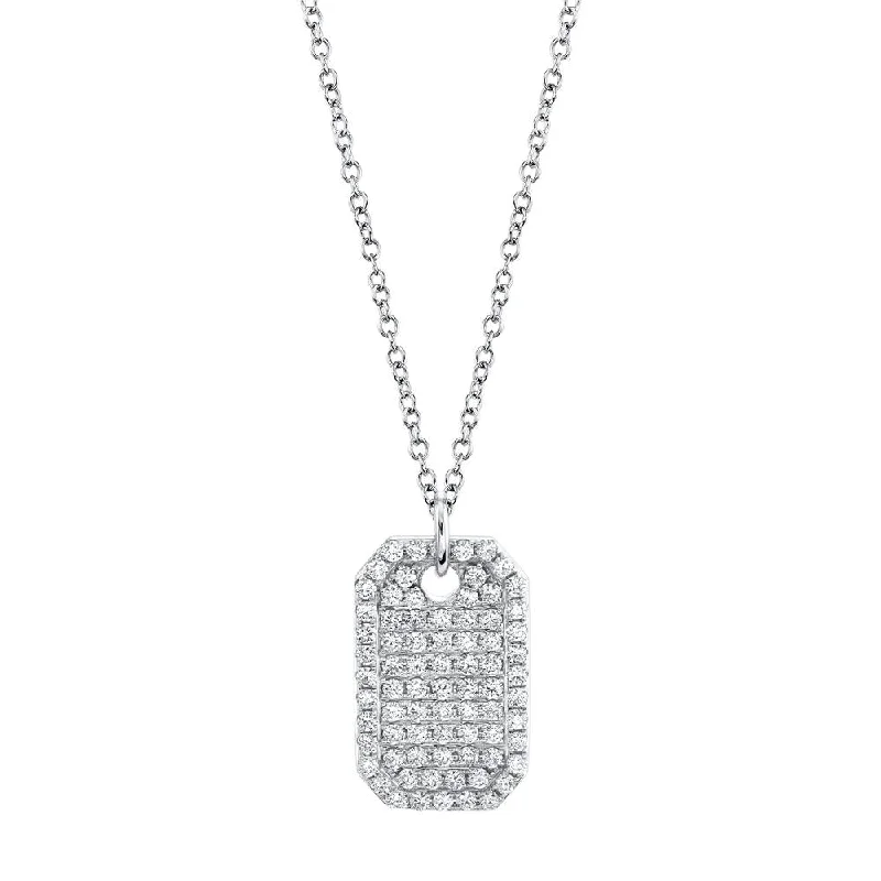 Tribal woven necklaces-0.90CT DIAMOND DOG TAG NECKLACE