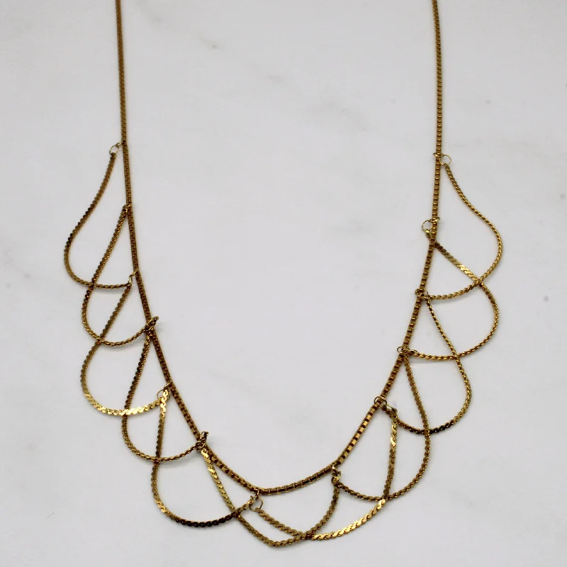 Haze glass necklaces-14k Yellow Gold Draping Necklace | 16" |