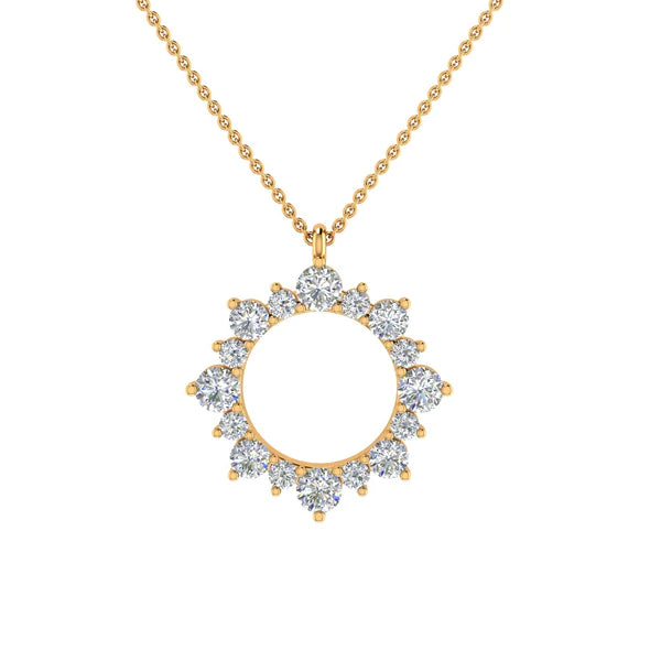 Curved pendant necklaces-Mikela Diamond Sunburst Necklace