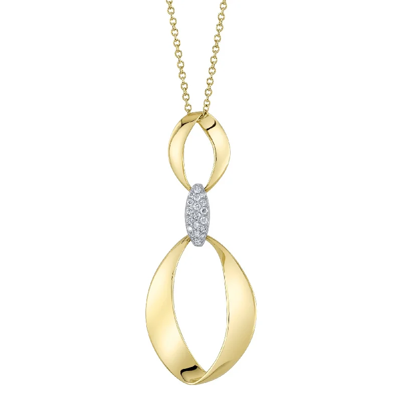 Bloom design necklaces-0.10CT DIAMOND MOBIUS NECKLACE