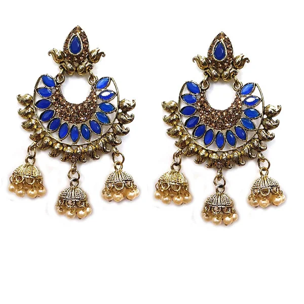 Shiny silver earrings-Traditional Marriage Party Bridal Earring Bold Large and Heavy Eye Catching