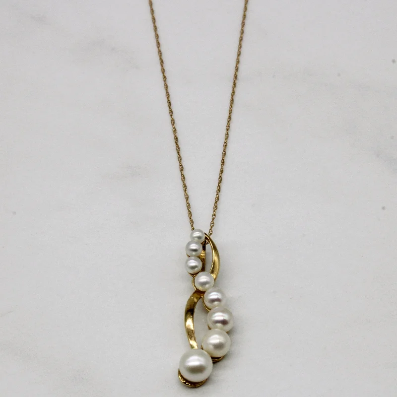 Onyx gem necklaces-Pearl Drop Pendant & Necklace | 18" |