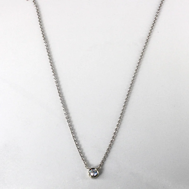 Quirky bead necklaces-Bezel Set Solitaire Diamond Necklace | 0.16ct | 16"|