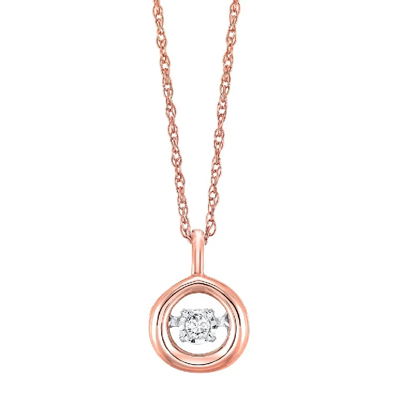 Worn style necklaces-Round Rhythm Of Love Diamond Necklace 10K Rose Gold