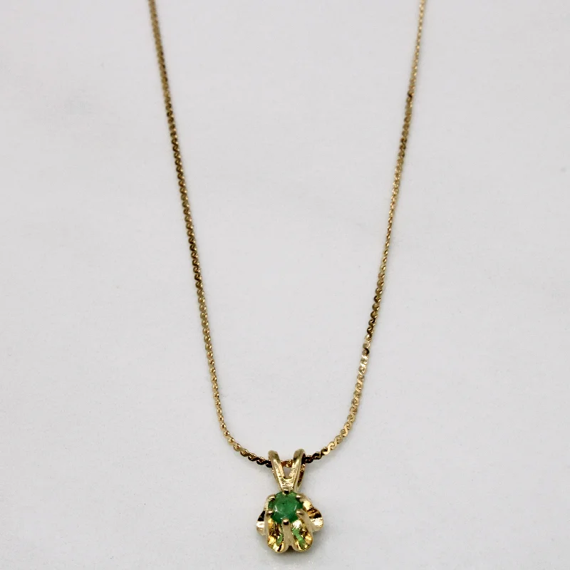 Orbit charm necklaces-Emerald Pendant & Necklace | 0.07ct | 16" |