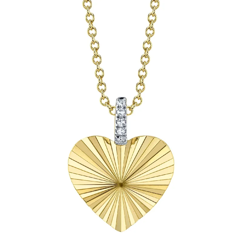 Retro photo necklaces-0.01CT DIAMOND HEART NECKLACE