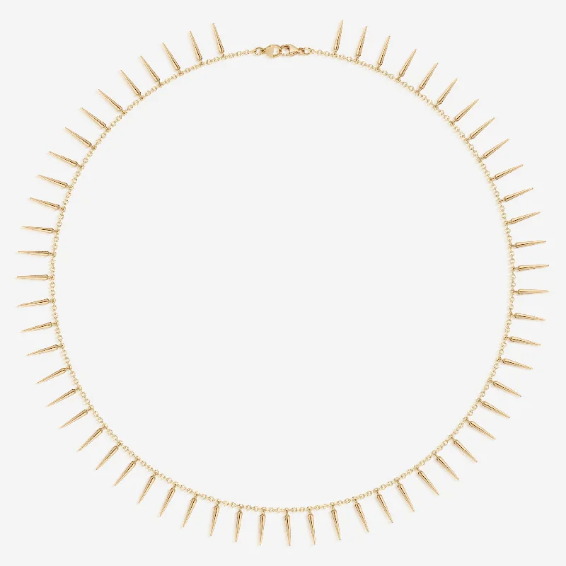 Fine art necklaces-Rachel Weld 18k Yellow Gold Fringe Necklace | 16"