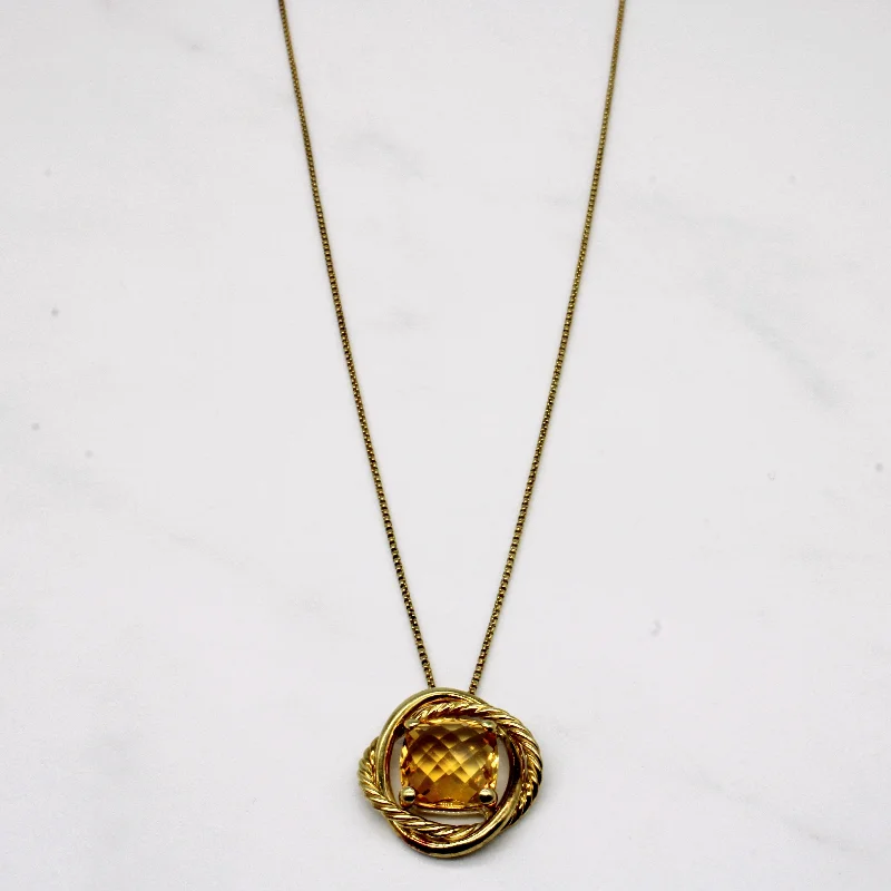 Wide link necklaces-Citrine Pendant Necklace | 3.50ct | 18" |