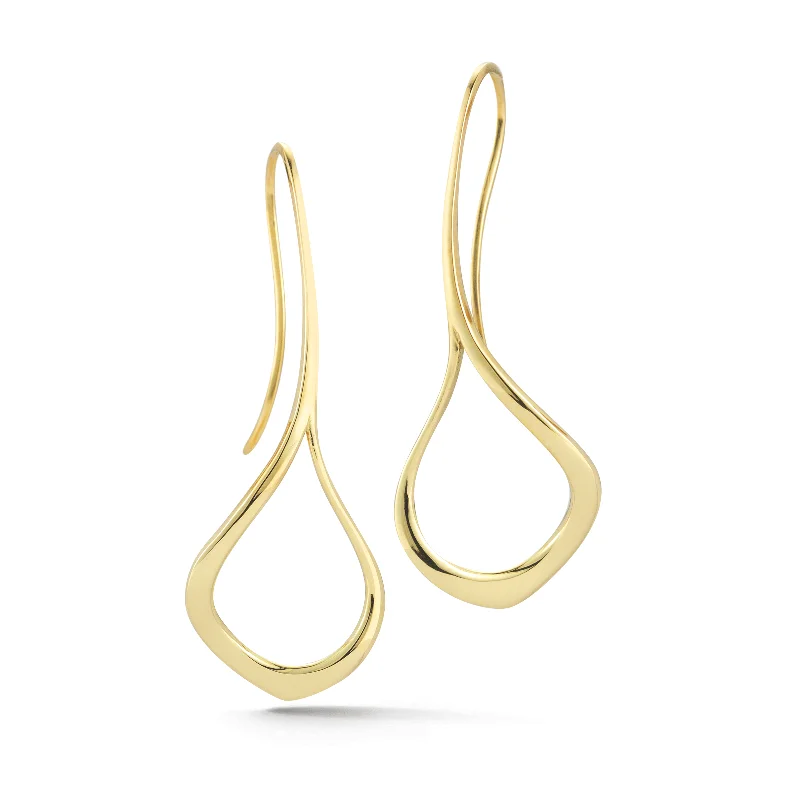 Dual-side earrings-Contour Medium Yellow Gold Silhouette Earrings