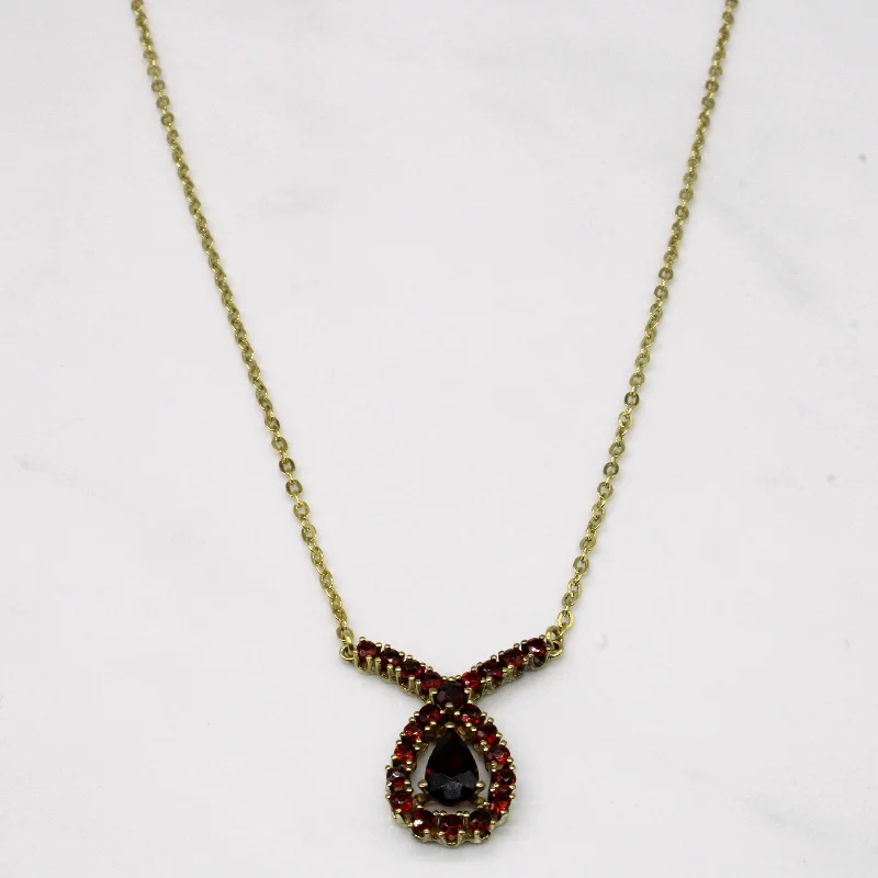 Fine art necklaces-Garnet Pendant Necklace | 1.45ctw | 16" |