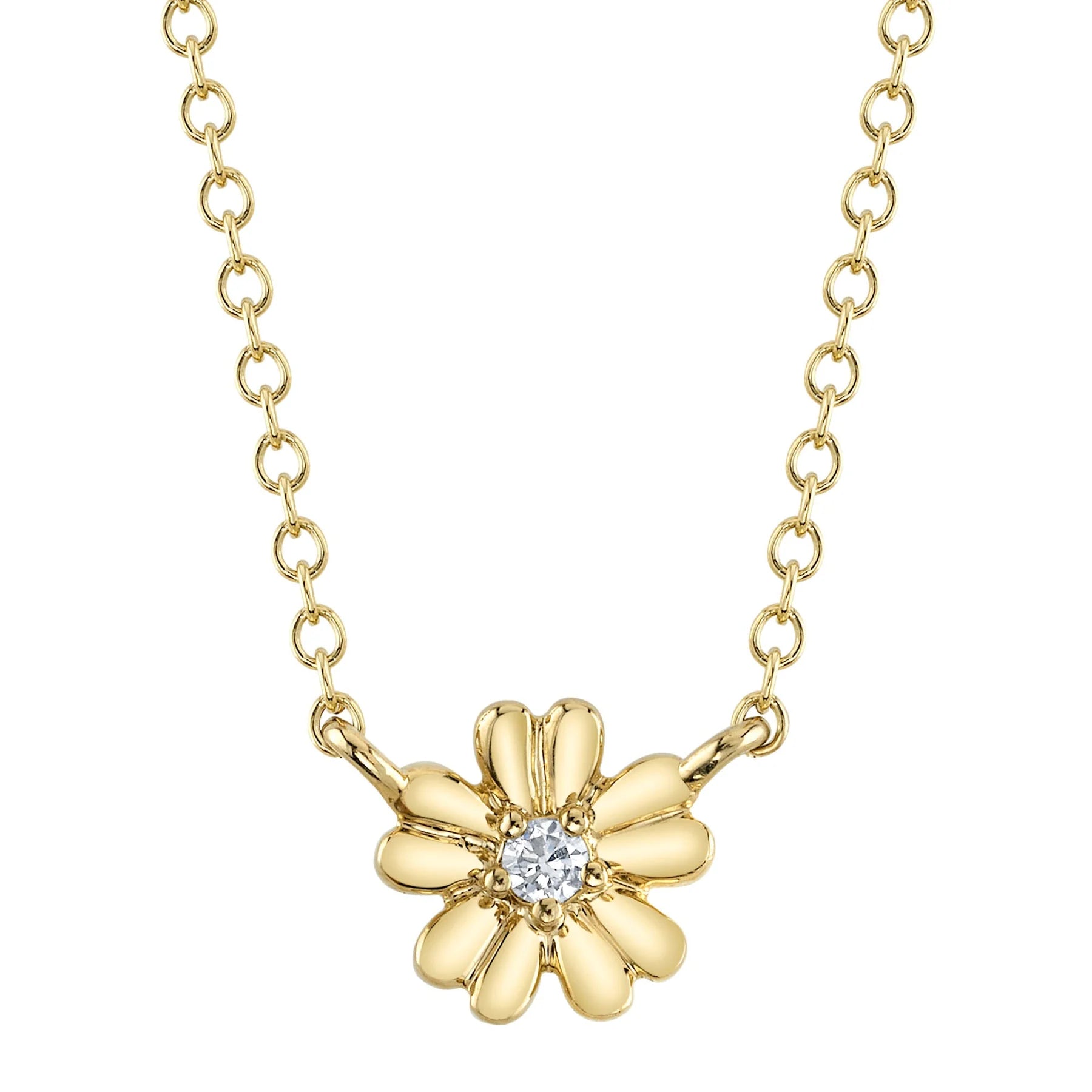 Thin bead necklaces-Diamond Flower Necklace