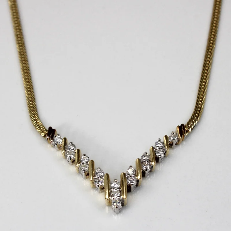 Sloped design necklaces-Tension Set Diamond Necklace | 0.45ctw | 18"|