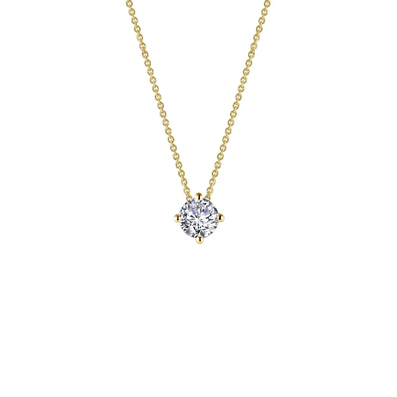 Tide wave necklaces-Lafonn Classic Round Diamond Necklace N0152CLG20