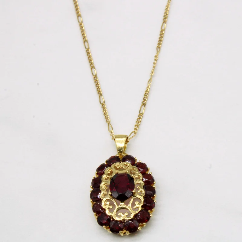 Worn style necklaces-Garnet Necklace | 4.25ctw | 16" |